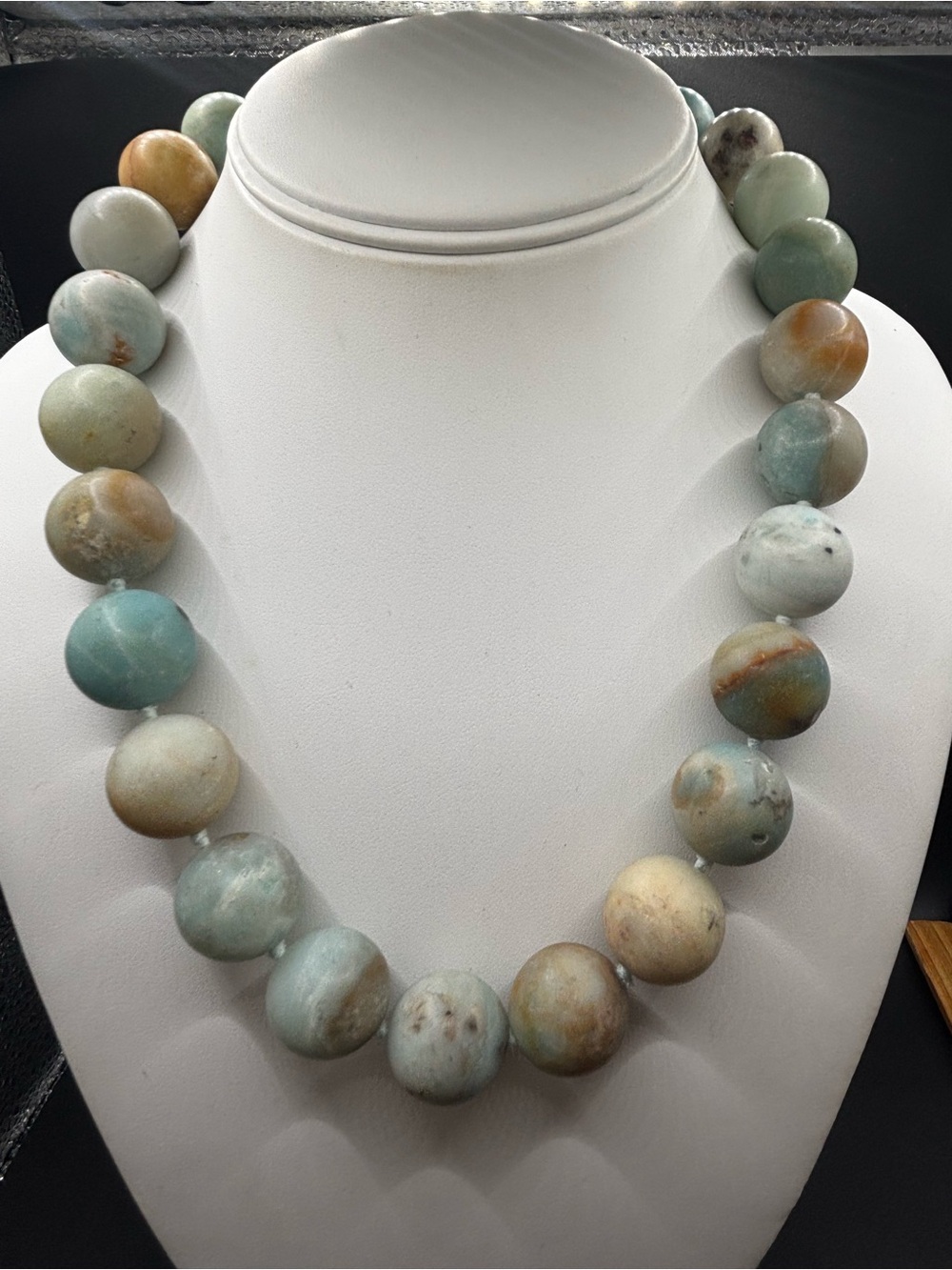Seafoam and Sand Amazonite Beaded Necklace - Women Jewelry